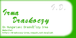 irma draskoczy business card